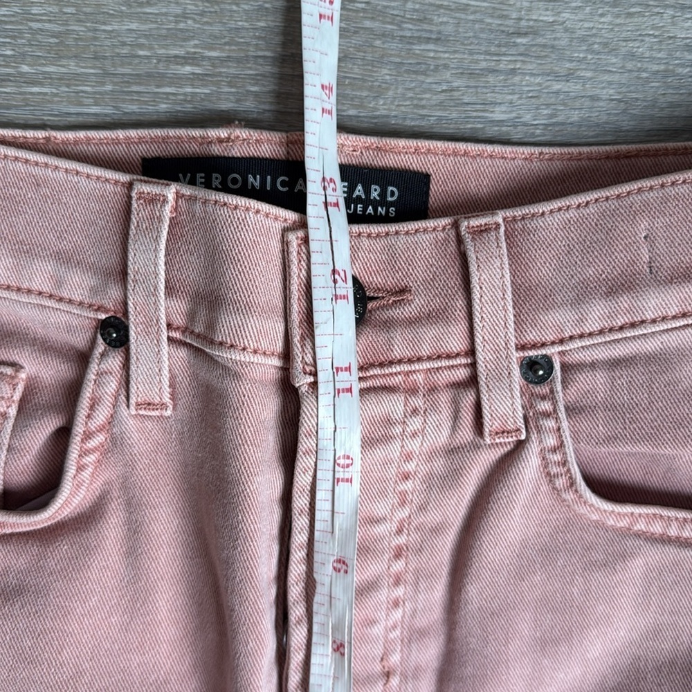 VERONICA BEARD BLAKE CROP CLASSIC STRAIGHT HIGH RISE JEANS IN ROSE 29 - Picture 7 of 13